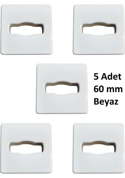 Adilon Masaüstü Kablo Kanalı Deliği Kapağı, Kare, Beyaz 6 Cm 5 Adet