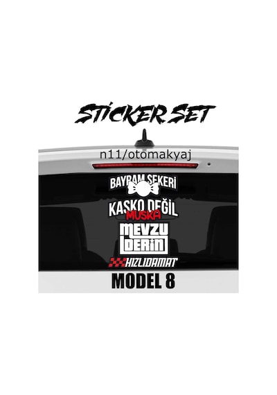 Cam Yazıları Sticker - Arka Cam Yazıları Etiket Sticker Çeşitli