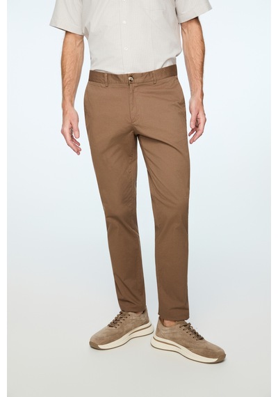 Morven Erkek Vizon Pamuk Trend Düz Slim Fit Chino Pantolon 26ys003007405 Vizon