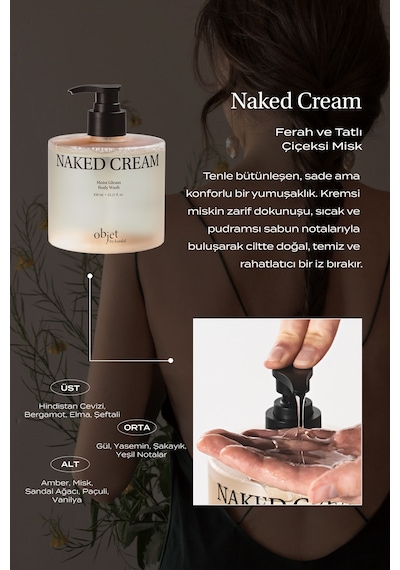 Pürüzsüzleştirici Nemlendirici Saten Bitişli Duş Jeli Kundal Moist Gleam Body Wash Naked Cream Çiçek