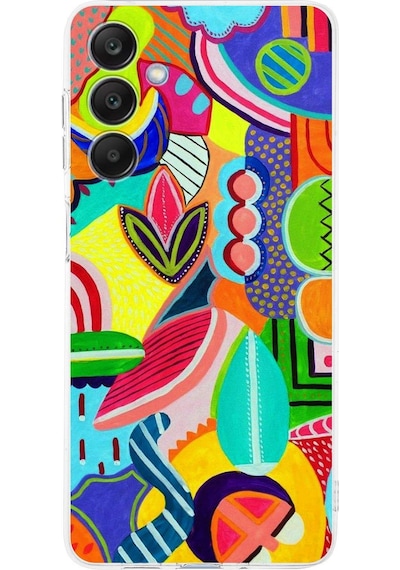 Samsung Galaxy Uyumlu A25 İle Retro Color 6 Kamera Korumalı Şeffaf Kılıf