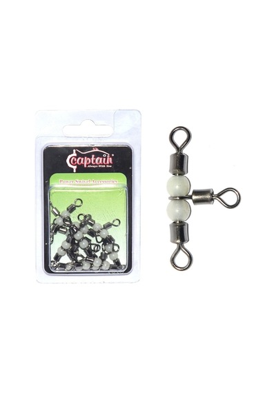 Captain 5048 Üçlü Boncuklu Fırdöndü 10lu Paket Black Nikel1x2
