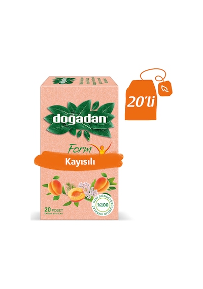 Doğadan Form Kayısılı Süzen Poşet Çay 20'li 50 G