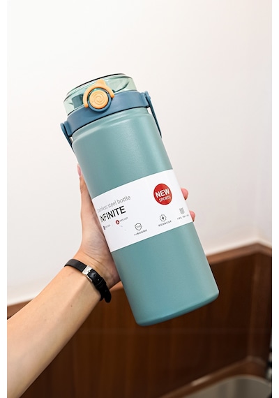 316 L Çelik 1200 ML Vakumlu Soğuk Pipetli Matara Suluk cin413mv-12
