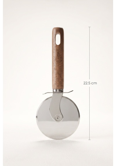 Acar 10175 Elitecraft Paslanmaz Çelik Pizza Kesici - 22 Cm Gümüş