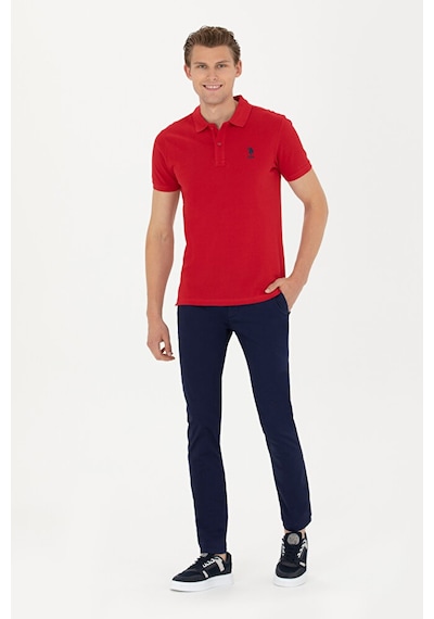 U.S. Polo Assn. Erkek Saks Basic Polo Yaka Tişört 50263238-vr045 Kırmızı