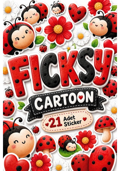 Sevimli Uğur Böceği Sticker Seti - 21 Adet Etiket Çıkartma Diğer
