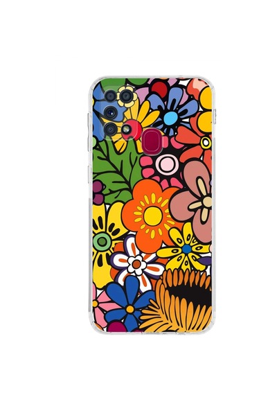 Samsung Galaxy M31 İle Uyumlu Retro Color 2 Kamera Korumalı Şeffaf Kılıf Şeffaf