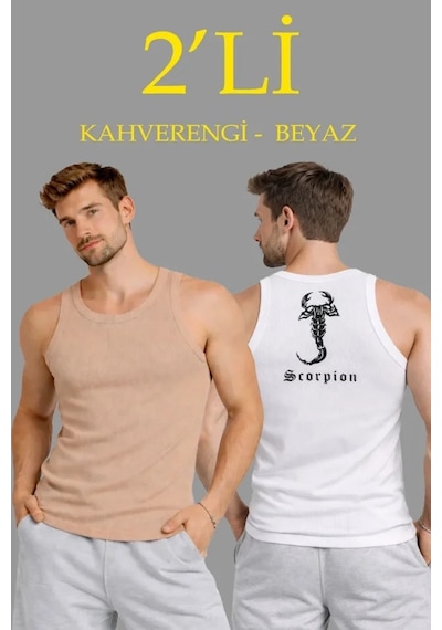 Zenna Tarz Erkek Spor Fitilli Atlet 2li Set Kahverengi Ve Beyaz Slim Fit Kaşkorse Arka Baskılı Spor Atlet Çok Renkli Zenna Tarz Erkek Spor Fitilli Atlet 2li Set Kahverengi Ve Beyaz Slim Fit Kaşkorse Arka Baskılı Spor Atlet Çok Renkli