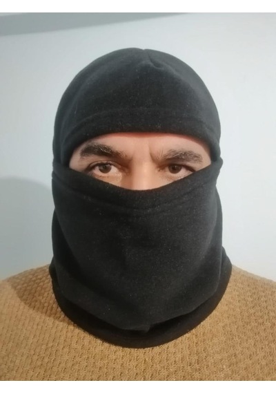 2 Adet Erkek Polar Kar Maskesi Siyah Siyah