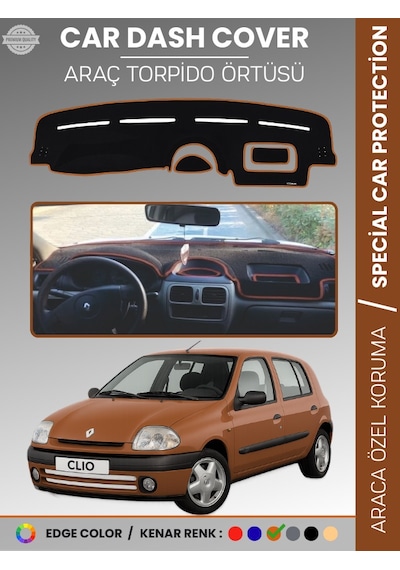Renault Clıo 2 Aırbagsız 2001-2012 Torpido Örtüsü Ön Göğüs Koruma Torpido Koruma Araca Özel - 358 Stiloto