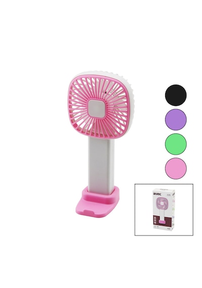 Taşınabilir Usb'li Mini Fan Sabit Başlık, 3 Kademe Hız Telefon Ayaklı Aparat Pembe