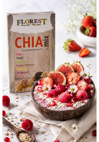 Chia Mix Karışımlı Bitkisel Toz 200 Gr Chia Yulaf Ruşeym Keten Tohumu Zencefil Tarçın - 890439636