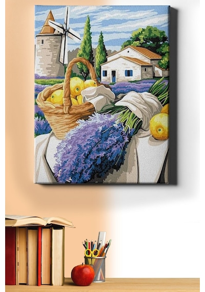 Webstyle Sayılarla Boyama Seti Kasnaklı Lavanta Bahçesi Ve Değirmen 60 X 75 Cm