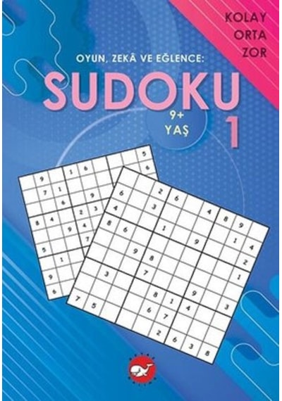 Sudoku 1 - Oyun Zeka ve Eğlence: Kolay Orta Zor- Beyaz Balina Yayınları