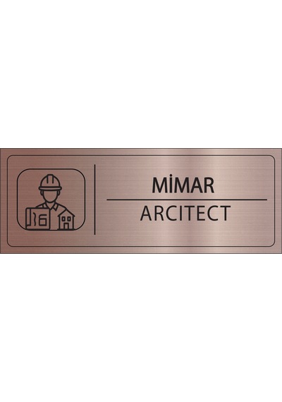 Mayeka Mimar İsimlik Bronz Metal Kapı İsimliği Levhası Yönlendirme Tabelası