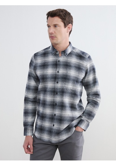 Lcwaıkıkı Classic Siyah Regular Fit Yün Karışımlı Erkek Gömlek