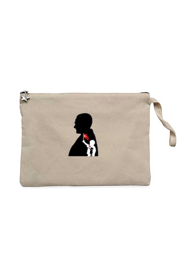 Köklerden Geleceğe Krem Clutch Astarlı Cüzdan / El Çantası