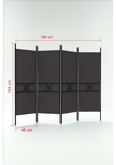 Retodesign 4 Kanatlı Paravan 1444 Siyah