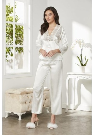 Pierre Cardin 6955 Ipek Saten 6 Lı Gecelik Sabahlık Pijama Takımı