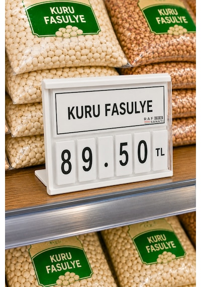 Fiyat Kasetlik Manav Kasap Şarküteri Etiketi Rakamlı Fiyatlık Ayaklı Küçük Boy 77x62 Mm Beyaz