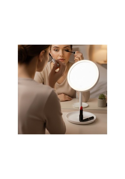 Led Işıklı Yuvarlak Makyaj Aynası Dokunmatik Ayarlanabilir Işık Tonlu, 360 Derece Döner Masaüstü P Çok Renkli Çok Renkli Led Işıklı Yuvarlak Makyaj Aynası Dokunmatik Ayarlanabilir Işık Tonlu, 360 Derece Döner Masaüstü P Çok Renkli Çok Renkli