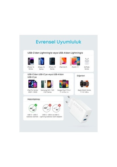 20w Şarj Cihazı İle 2 Bağlantı Noktalı Kullanım İmkanı