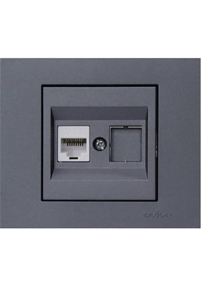 Grano Füme Tekli Data Prizi 1 Rj45 Cat6 İnternet Prizi Çerçevesizdir