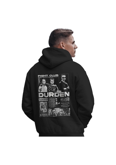 Sevbano Fight Club Tyler Durden Film Baskılı Unisex Oversize Premium Hood Siyah