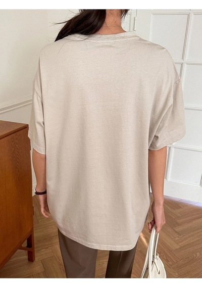 Korsan Kız Baskılı Unisex Bej Oversize T-shirt Bej