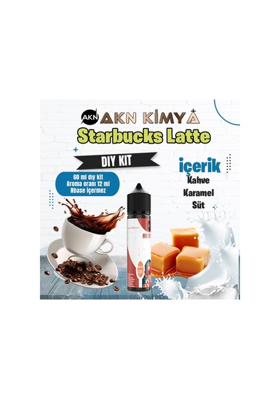 Starbucks Latte Dıy Kit Kahve Karamel Süt Gıda Aroması %20 Oranda Aroma İçerir Hazır Değildir 60 Ml