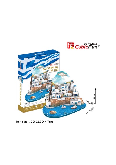 Cubic Fun 3D 129 Parça Puzzle Santorini Island