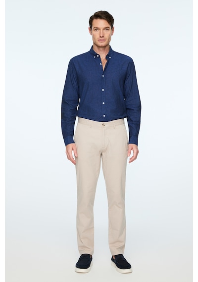 Morven Erkek Taş Pamuk Trend Düz Slim Fit Chino Pantolon 26ys003008870 Taş