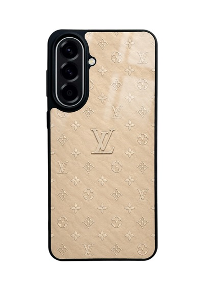 Samsung Uyumlu  A57 Bej Gold Lv Tasarımlı Glossy Telefon Kılıfı