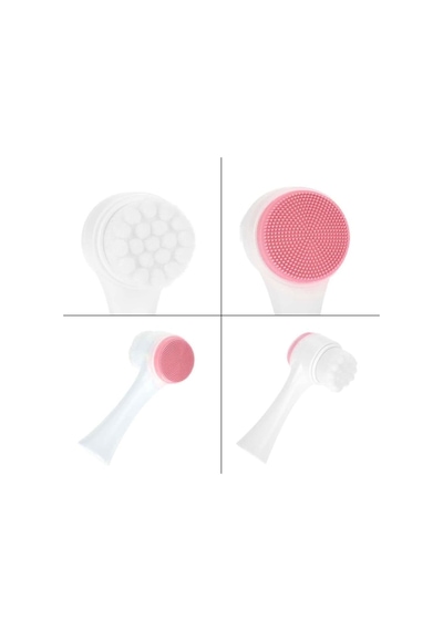 Çift Taraflı Yüz Temizleme Fırçası Derin Temizlik İçin Yumuşak Silikon Ve Mikrofiber Kıllı Ergonomik Tasarım