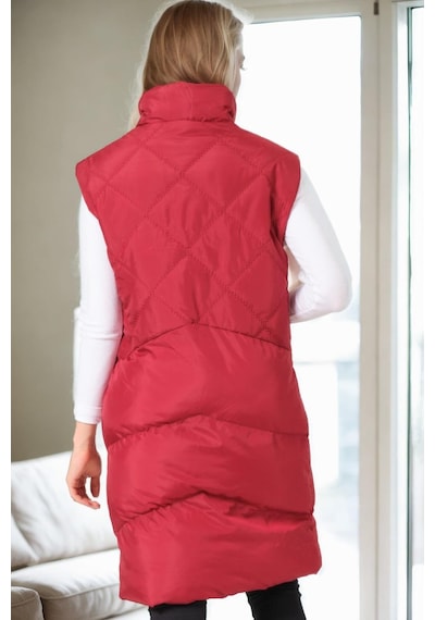 Z6743 Dewberry Bayan Yelek-bordo-1 Bordo-1