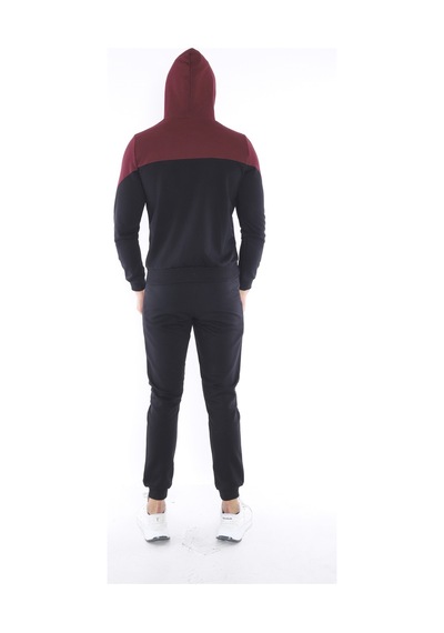 Erkek Spor Siyah Sweatshirt Eşofman Takımı-3857 Siyah