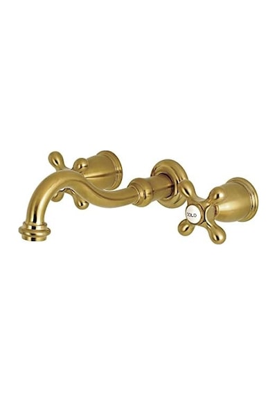 Ks3127ax 20,32 Cm Merkezi Duvara Monte Gemi Lavabo Musluğu, Pirinç, 7-4/9 İnç Ağız Erişimi Beyaz