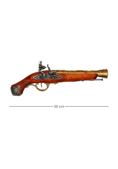 Denix Dekoratif Çakmaklı Tabanca 36 Cm, İngiltere 18. Yüzyıl Flintlock Pistol