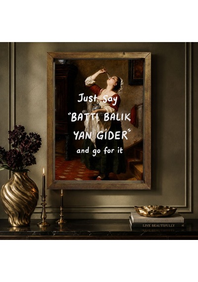 Bk Gift Vintage Klasik Sanat Esprili Sözlü Masif Ahşap Çerçeveli Dekoratif Tablo - 13