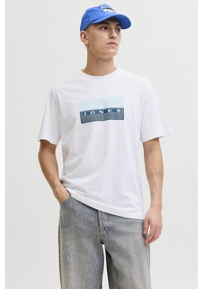 Jack & Jones Jcofusıon Dots Prınt Tee Ss Crew Sn Beyaz