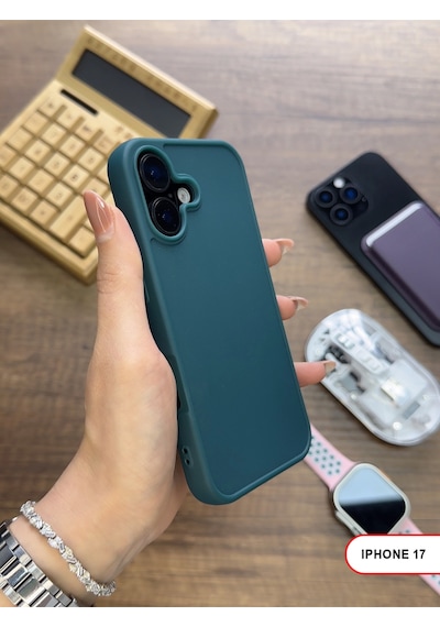 Apple iPhone 17 Uyumlu Kamera Korumalı Darbeye Dayanıklı Renk Atmayan Keep Silikon Kılıf Haki