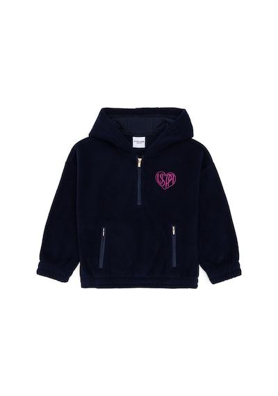 U.S. Polo Assn. Kız Çocuk Lacivert Yarım Fermuarlı Polar Sweatshirt 50296287-VR033