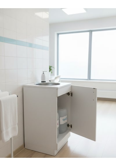 Tekerlekli Taşınabilir Seyyar Lavabo Antrasit