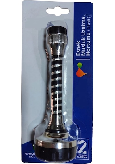 Esnek 2 Fonksiyonlu Metal Musluk Başlığı Filtreli Su Tasarruf Aparatı Tüm Musluklara Uyumlu 15 Cm