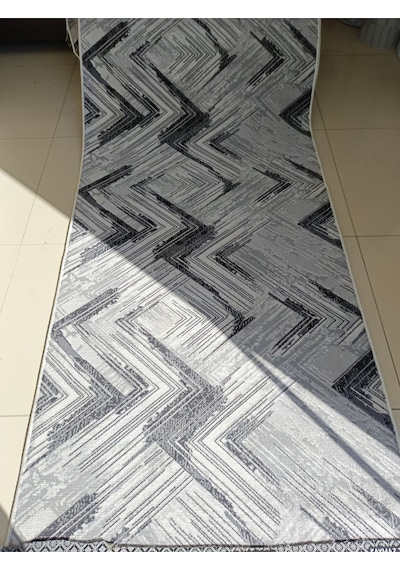Gri Modern Desen Yıkanabilir Kaymaz Dört Mevsimlik Salon Banyo Balkon Genç Odası Kesme Halı Gri 4