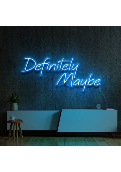 Definitely Maybe Yazılı Neon Tabela Mavi
