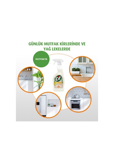 Cif Sprey Temizleyici Doğanın Gücü Mutfak Limon & Karbonat 4 x 750 ML