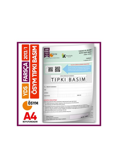 Yds Farsça 2013/1 Yabancı Dil Sınavı Ösym Tıpkı Basım Çıkmış Soru