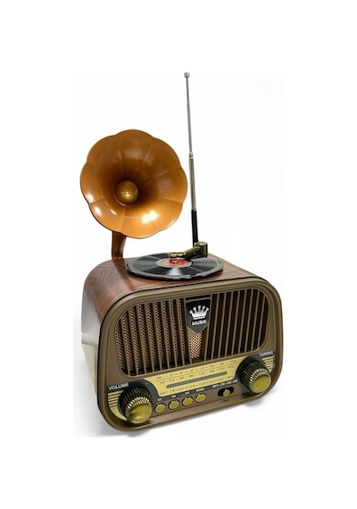 Rose Sp-428 Usb-sd-fm-bluetooth Destekli Şarjlı Nostaljik Retro Radyo - Gri